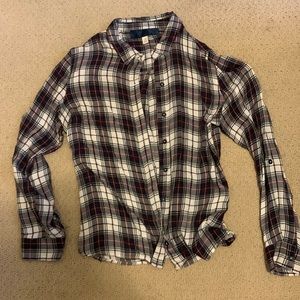 Purple Plaid Flannel Button Down